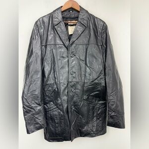 Vintage Anderson-Little size 42L Men’s Black Leather Button Up Jacket
